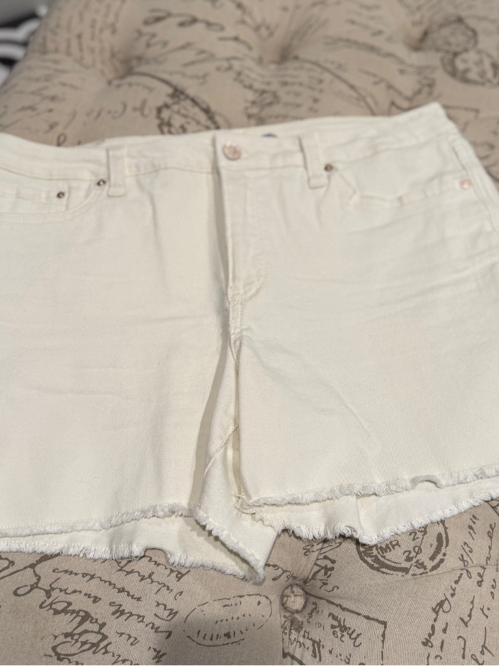 Seven Women's White Denim Cutoff Shorts
